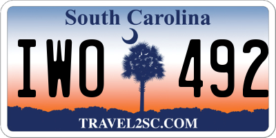 SC license plate IWO492