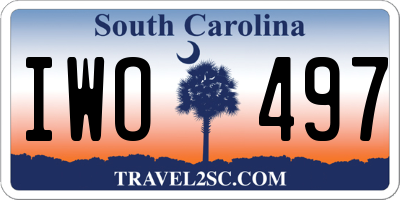 SC license plate IWO497