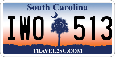 SC license plate IWO513