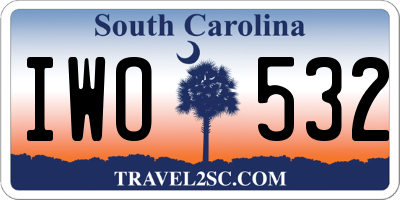 SC license plate IWO532