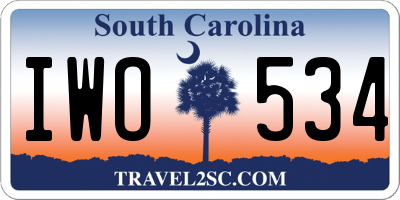 SC license plate IWO534