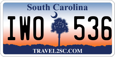 SC license plate IWO536