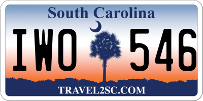 SC license plate IWO546