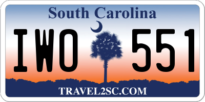 SC license plate IWO551