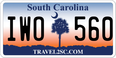 SC license plate IWO560