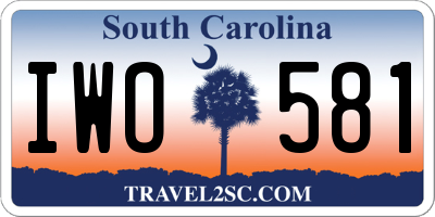 SC license plate IWO581
