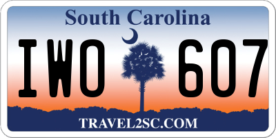 SC license plate IWO607