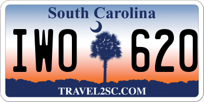 SC license plate IWO620