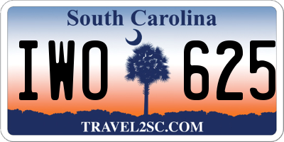 SC license plate IWO625