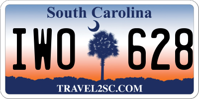 SC license plate IWO628