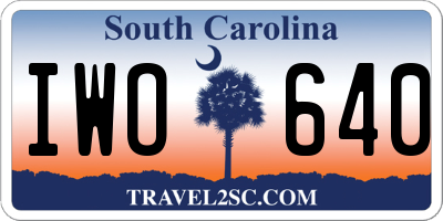 SC license plate IWO640