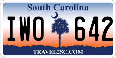 SC license plate IWO642