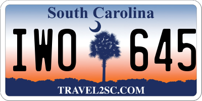 SC license plate IWO645
