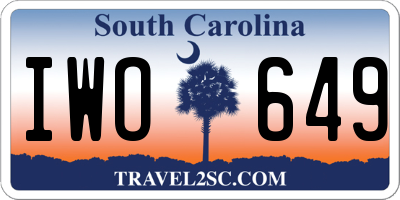 SC license plate IWO649