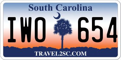 SC license plate IWO654