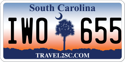 SC license plate IWO655