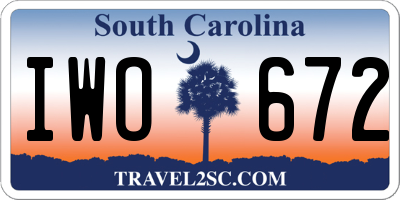SC license plate IWO672