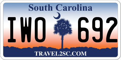 SC license plate IWO692