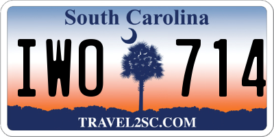 SC license plate IWO714