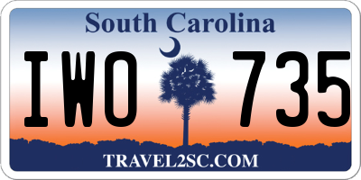 SC license plate IWO735