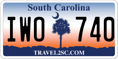 SC license plate IWO740