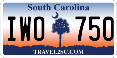 SC license plate IWO750