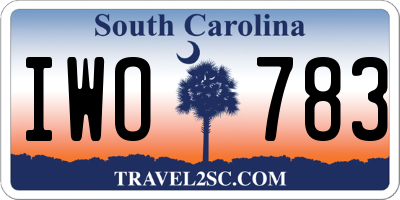 SC license plate IWO783
