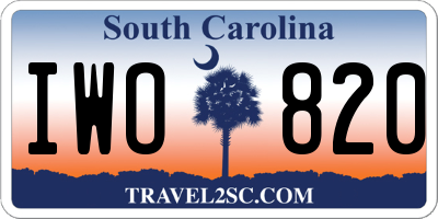 SC license plate IWO820