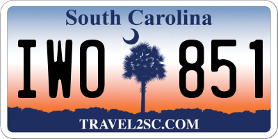 SC license plate IWO851