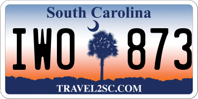 SC license plate IWO873