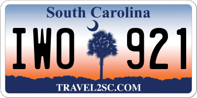 SC license plate IWO921