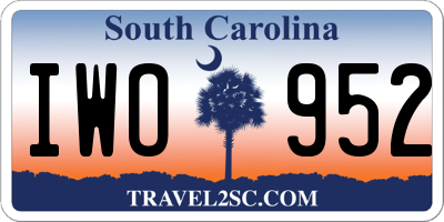 SC license plate IWO952