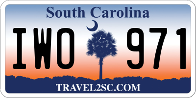 SC license plate IWO971