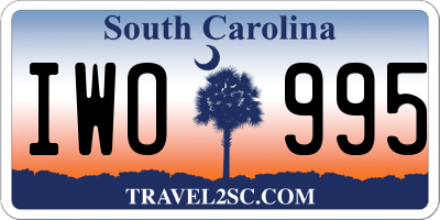 SC license plate IWO995