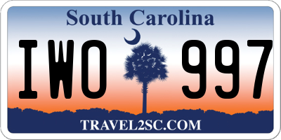 SC license plate IWO997