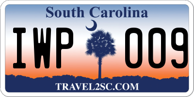 SC license plate IWP009