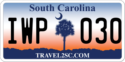 SC license plate IWP030