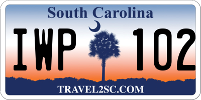 SC license plate IWP102