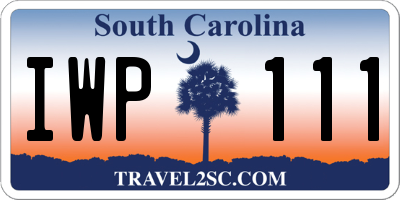 SC license plate IWP111