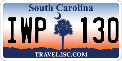 SC license plate IWP130