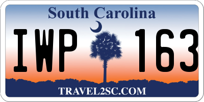 SC license plate IWP163
