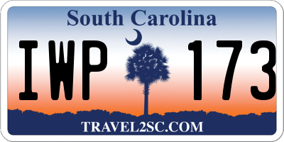 SC license plate IWP173