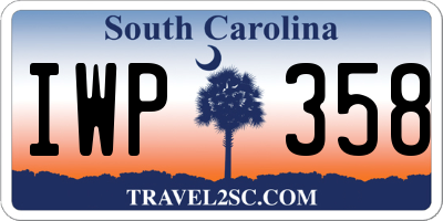 SC license plate IWP358
