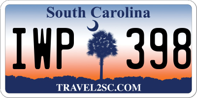 SC license plate IWP398