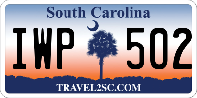 SC license plate IWP502