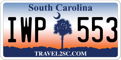 SC license plate IWP553