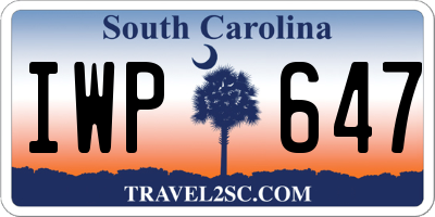 SC license plate IWP647