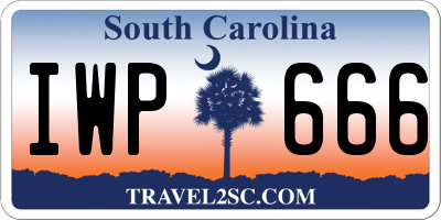 SC license plate IWP666