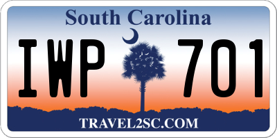 SC license plate IWP701