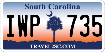SC license plate IWP735